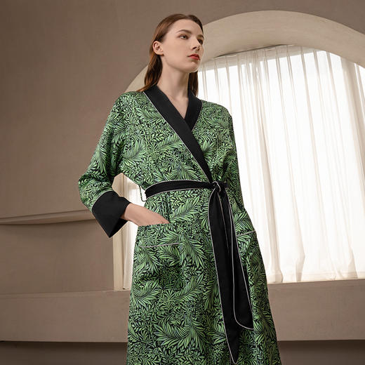 Solo seta22姆米真丝睡袍睡衣女中长款桑蚕丝睡裙轻奢可外穿秋冬 商品图4