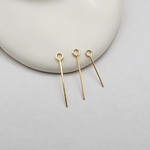 14K包金9字针DIY念珠配件意卡米诺连接针耳环首饰串珠工具 商品图1