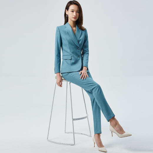 【上衣+裤子】罗蒙春季西服套装女士商务通勤百搭修身显瘦职业西装女 商品图3