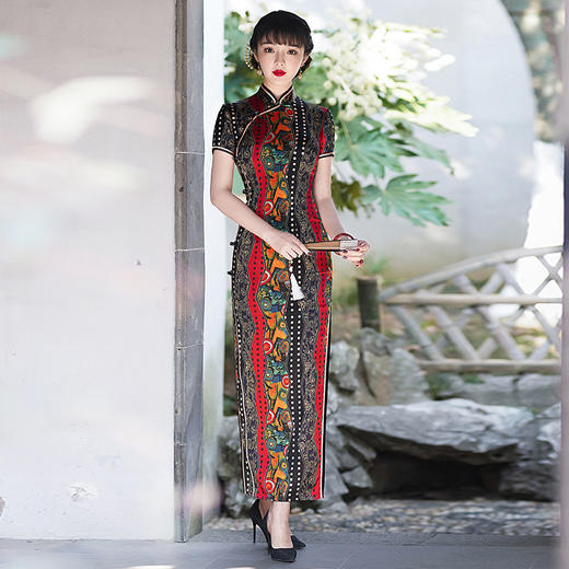 气质真丝旗袍2022年新款气质少女年轻款改良复古中国风连衣裙WXG-2201 商品图3