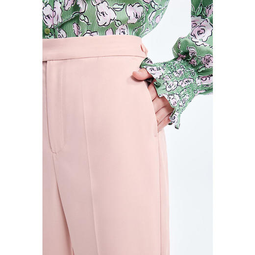 LILY2022夏季新款女装气质通勤款纯色显瘦高腰西装长裤122210C5141 商品图3