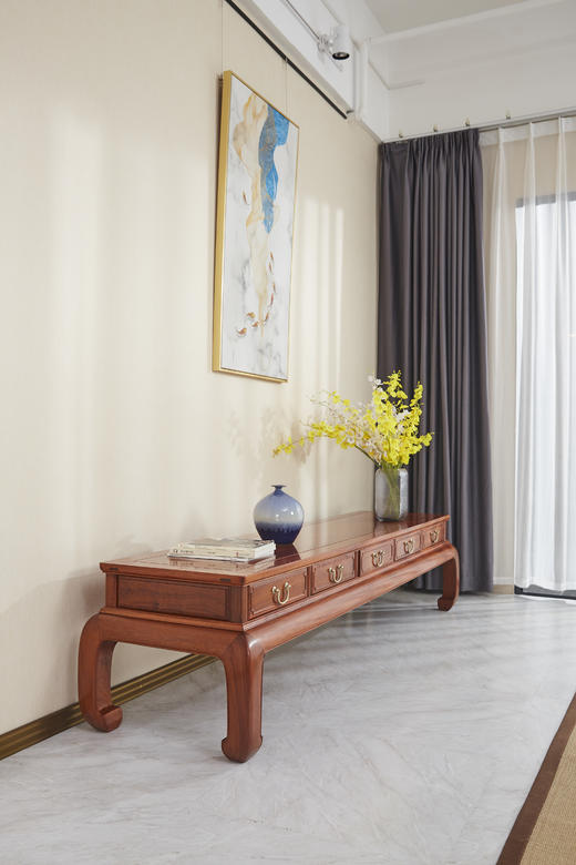 红桥红  家具严选  缅甸花梨（大果紫檀）  【216弯腿 五抽屉电视柜】 商品图6