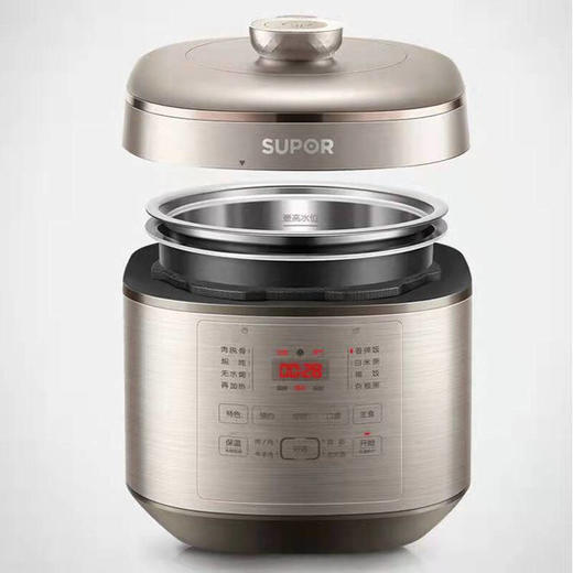 苏泊尔电压力锅家用智能5L升高压锅304不锈钢内胆 全自动精钢球釜双胆多用途电压力锅50FC08 商品图5