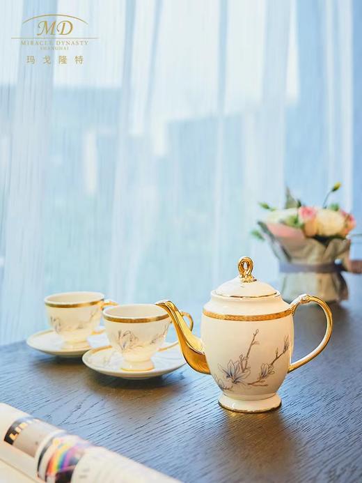 【春上新】10楼玛戈隆特进博玉兰花开黄金珐琅彩6头茶具吊牌价1288元活动价1095元 商品图1