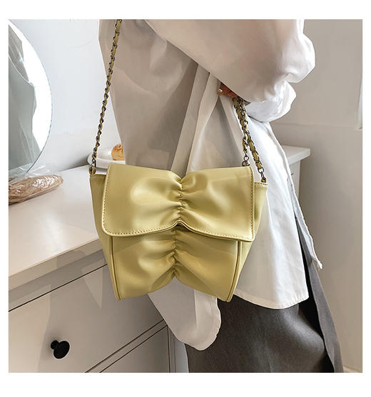 【限时折扣】PU蝴蝶结链条腋下包  （白色/黄色/蓝色/黑色/粉红色） 商品图5