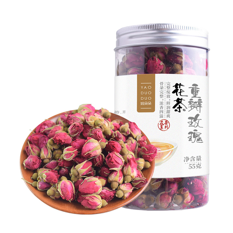 玫瑰花茶55g*2罐|花香扑鼻 低温烘干 保留茶味 花朵饱满 色泽鲜亮 清香
