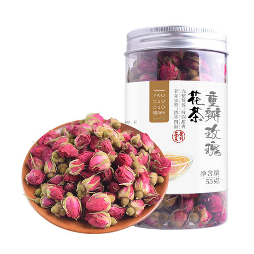 玫瑰花茶55g*2罐|花香扑鼻 低温烘干 保留茶味 花朵饱满 色泽鲜亮 清香 商品图0