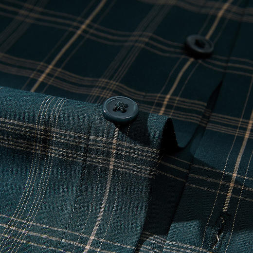 99XC42DC003【专柜定制刺绣款】罗蒙春夏长袖衬衫男士商务休闲百搭弹力刺绣格子衬衣男 商品图9