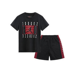 JORDAN乔丹AJ童装夏男女童儿童纯棉短袖T恤短裤套装JD2222126/JD2222127/JD2222128