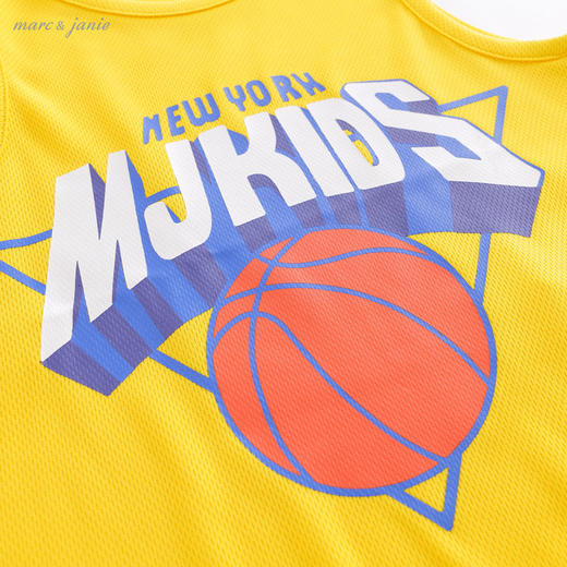 马克珍妮 男童运动风背心套装 儿童篮球服220583 商品图3