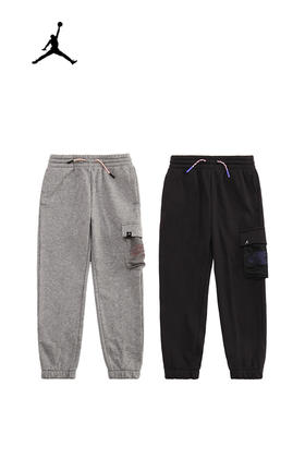 乔丹童衣夏 男童线圈针织休闲运动工装长裤JD2222022