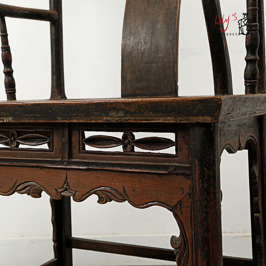 中式明清古典家具扶手椅复古手工休闲餐椅靠背侘寂风仿古实木家具 商品图3