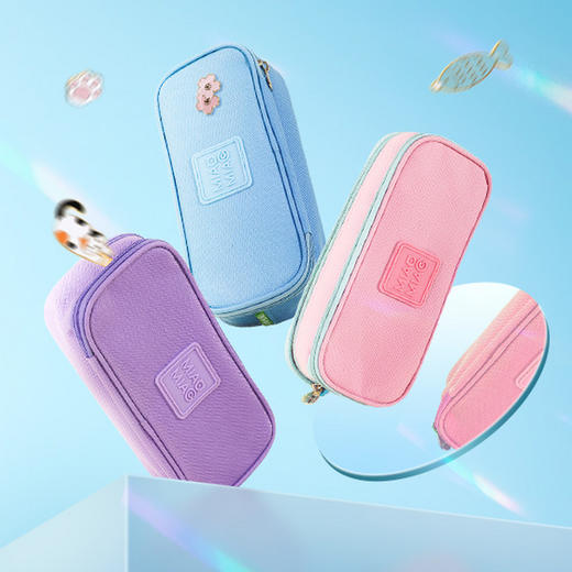 【年卡专享】文具-喵喵袋徽章多功能笔袋 商品图1