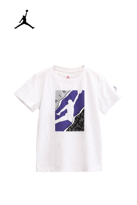 乔丹童衣童装夏新款男女儿童乔3纯棉休闲短袖T恤JD2222132 商品图4