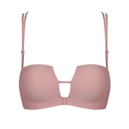 都市丽人B杯无痕内衣零压无痕中厚泳布三排扣树脂胶圈1/2杯常规文胸LB21H5 商品图4