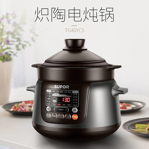 苏泊尔电炖锅电炖盅中华炽陶4L家用自动煲汤锅煲粥电砂锅BB煲40YC5 商品图6