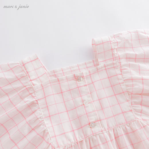 【打折】马克珍妮夏装新款 女童复古方领蝴蝶袖连衣裙220956 商品图3