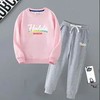 JMFS-hemalele新款男女童时尚洋气圆领长袖字母印花卫衣裤子两件套【童装】 商品缩略图2