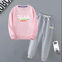 JMFS-hemalele新款男女童时尚洋气圆领长袖字母印花卫衣裤子两件套【童装】 商品图2