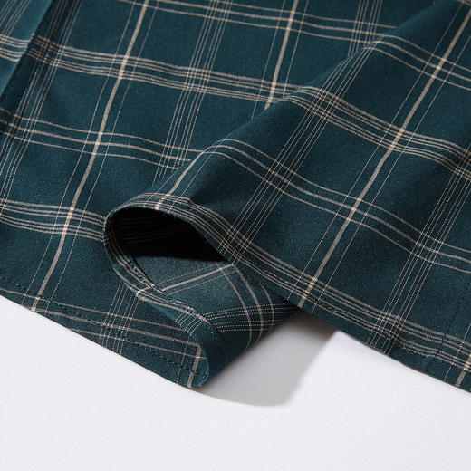 99XC42DC003【专柜定制刺绣款】罗蒙春夏长袖衬衫男士商务休闲百搭弹力刺绣格子衬衣男 商品图11