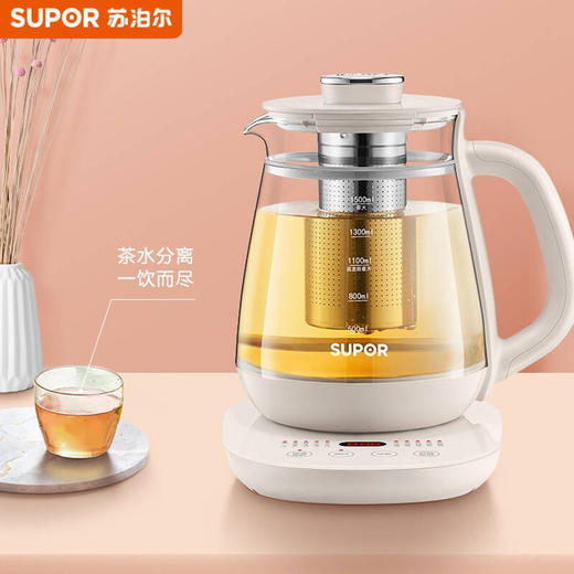 苏泊尔养生壶双层防烫 炖煮双全高硼硅玻璃15Y03 商品图0