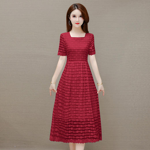 YWE SC111小香风蕾丝连衣裙气质优雅A字裙 商品图1