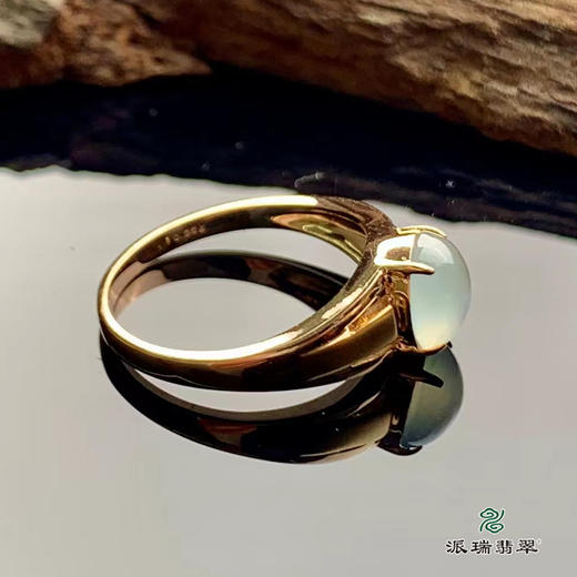 派瑞翡翠 18k金翡翠戒指 冰种 无色 商品图1
