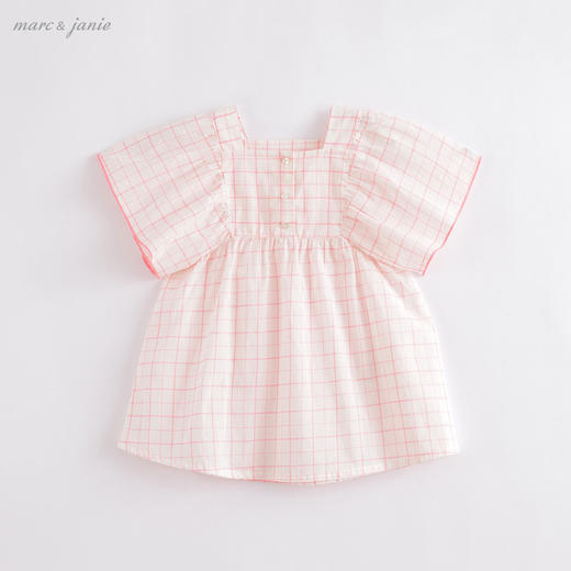 【打折】马克珍妮夏装新款 女童复古方领蝴蝶袖连衣裙220956 商品图0