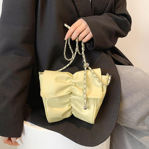 【限时折扣】PU蝴蝶结链条腋下包  （白色/黄色/蓝色/黑色/粉红色） 商品图2