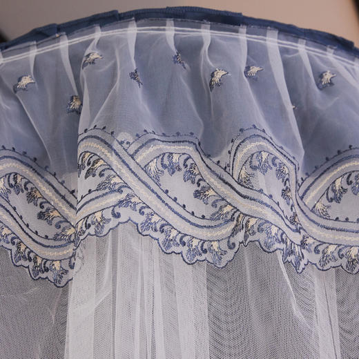 自然醒防尘顶绣花花边导轨款蚊帐HH 商品图5