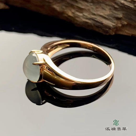 派瑞翡翠 18k金翡翠戒指 冰种 无色 商品图3
