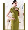 荷言HEYEN  如意令 牛油果绿金通正绢真丝面料+胸前珠绣如意纹样+手工盘口镶边 商品缩略图0