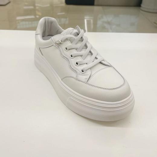 2楼康莉COMELY女鞋2022新款春单轻便舒适百搭免系厚底小白鞋板鞋休闲鞋 商品图0