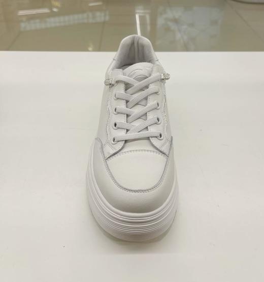 2楼康莉COMELY女鞋2022新款春单轻便舒适百搭免系厚底小白鞋板鞋休闲鞋 商品图3