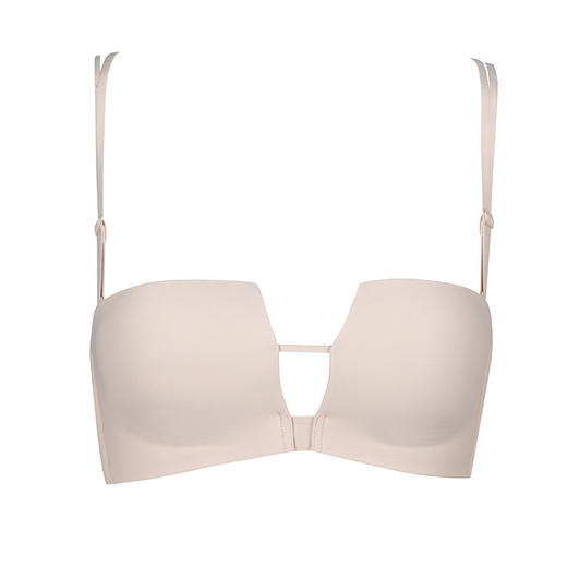 都市丽人B杯无痕内衣零压无痕中厚泳布三排扣树脂胶圈1/2杯常规文胸LB21H5 商品图5