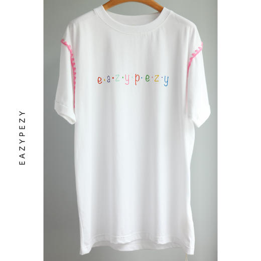 EAZYPEZY 7周年纪念字母彩色缝边T恤 商品图2