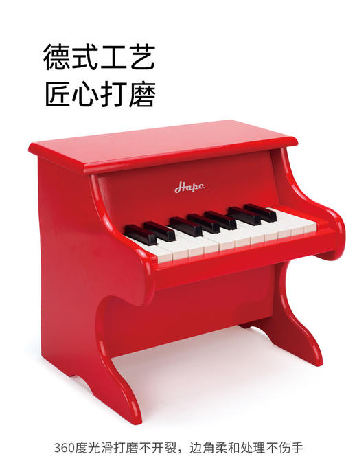 （赠透明口琴）Hape18键小钢琴家用音乐启蒙3-10岁宝宝木质婴幼儿童益智玩具迷你 商品图4
