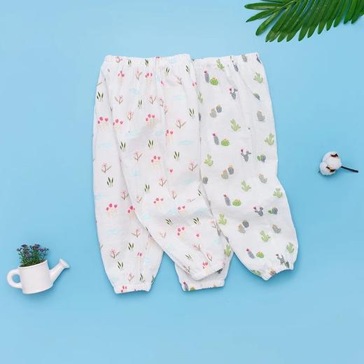 龙之涵  亲子款水洗纱布印花防蚊裤 中大童家居裤 花色时尚 柔软舒适 凉爽透气 商品图3