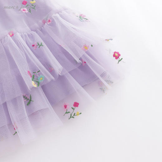 马克珍妮夏装新款 女童刺绣网纱短袖连衣裙 儿童A型蛋糕裙220971 商品图4