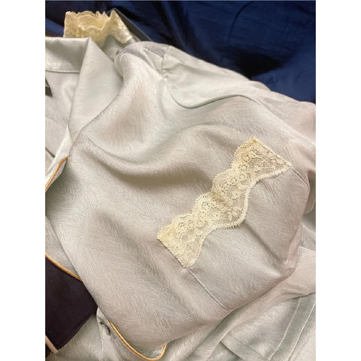 【限时折扣】高级感纯色蕾丝冰岛丝睡衣家居服套装 （浅绿/浅粉）M-XL 商品图5