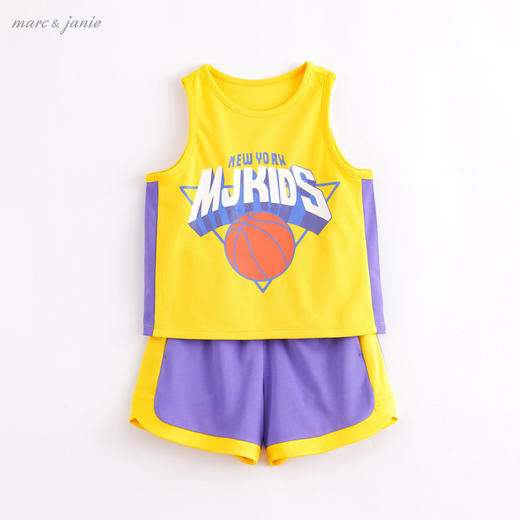 马克珍妮 男童运动风背心套装 儿童篮球服220583 商品图1