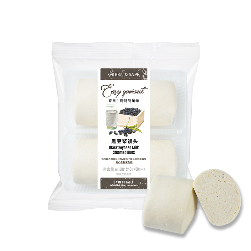 黑豆浆馒头（240g/包）Black Soybean Milk Steamed Steamed Buns (240g)