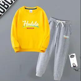 JMFS-hemalele新款男女童时尚洋气圆领长袖字母印花卫衣裤子两件套【童装】 商品图11