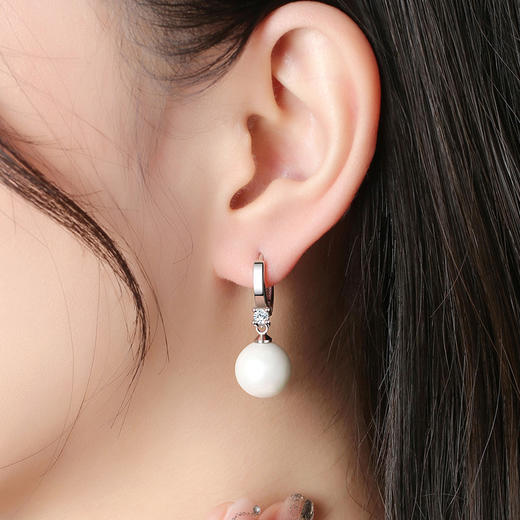 SWZH-EH627新款珍珠耳环个性复古镶钻耳扣冷淡风气质耳坠耳饰 商品图3