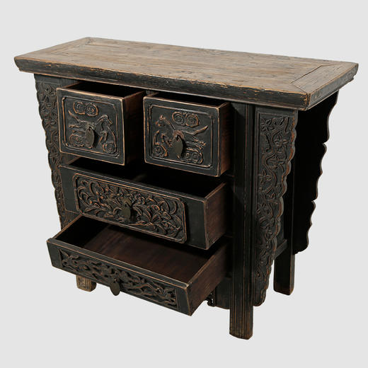 玄关柜雕花装饰柜中式复古明清实木收纳储物柜仿古名宿装饰餐边柜 商品图2