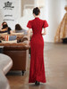 中式旗袍敬酒服结婚礼服鱼尾酒红色礼服裙春 FDL-1 商品缩略图3