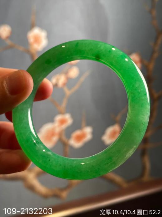 109-2132203，阳艳绿手镯。圈口52.2。具体价格微信咨询 商品图3