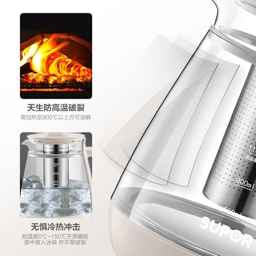 苏泊尔养生壶双层防烫 炖煮双全高硼硅玻璃15Y03 商品图4
