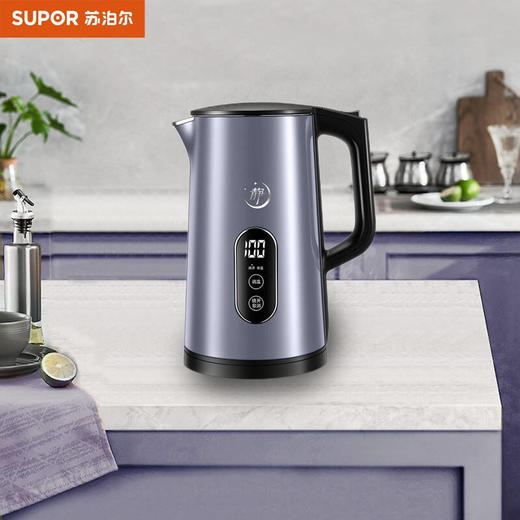 苏泊尔电水壶 壶身显温 触控五段调温 双钢防烫17S63A 商品图0