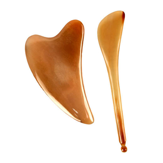 「人工打磨 晶莹剔透」牛角刮痧板 点穴拨筋棒 居家日用面部颈部造型刮痧片眼部经络按摩眼刷 商品图4